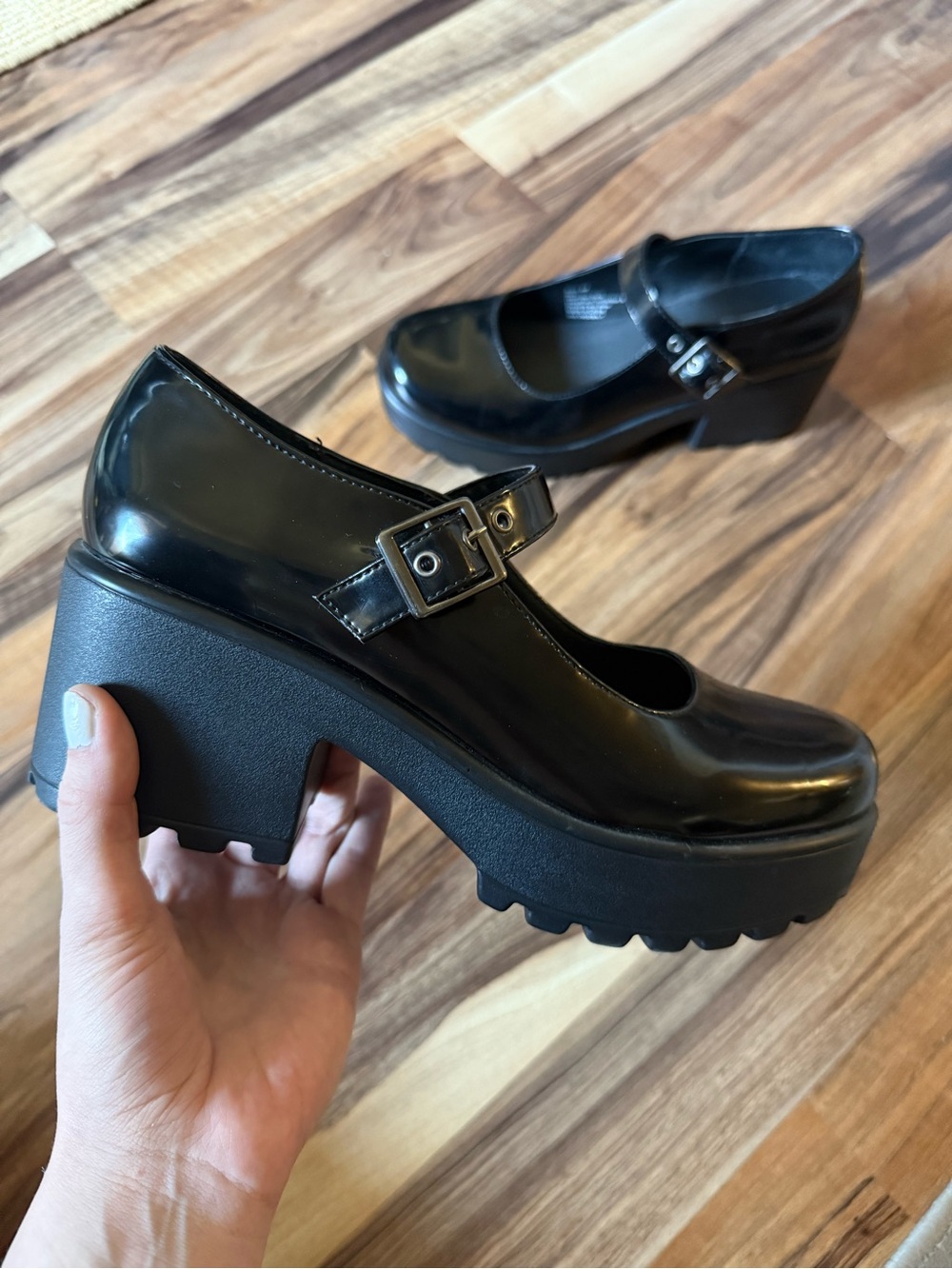 SEYCHELLES Chunky Mary Jane Heels in Black
